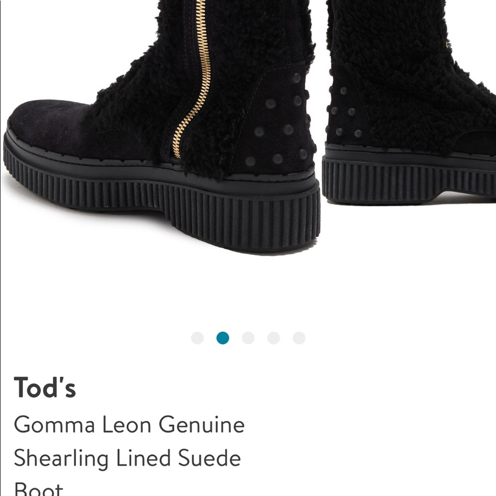 Tod’s Gomma Leon Genuine Shearling Lined Suede Boot Size 39 Made in Italy - Picture 5 of 15